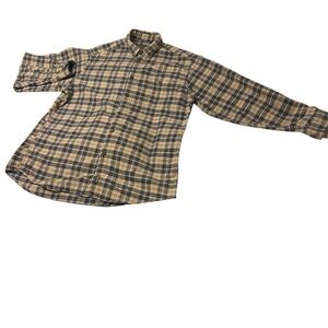 Woolrich Men's Casual Plaid Shirt - Black and Tan size L